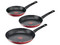 Juego de Sartenes T-Fal Vital 0249000 de 26, 24 y 20 cm, 1.7 mm de grosor, Color Rojo.
