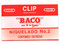 Clip Estándar Baco Niquelado, #2, caja con 10 unidades con 100 Clips c/u.