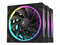 Ventilador DeepCool FL12, Pack 3x 120mm, 2150RPM, RGB, Color Negro.