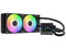 Sistema de Enfriamiento Líquido GAMDIAS CHIONE E4-240: Bomba PWM a 4600 RPM, Ventiladores ARGB PWM 120mm, Iluminación RGB Personalizable.