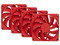 Kit De 4 Ventiladores HYTE FA12, 120mm, Color Rojo.