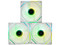 Kit de 3 ventiladores ARGB NACEB NA-0650B, de 120mm, Color Blanco.