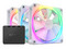Kit de 3 Ventiladores NZXT F120 de 120 mm, Iluminación RGB, Incluye Controlador, Color Blanco.