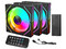 Kit de 3 Ventiladores XZEAL XZVEB102B, 120mm, 1200RPM, ARGB, Incluye Controlador. Color Negro.