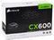 Fuente de Poder Corsair CX600 de 600W,  ATX, 80 PLUS BRONZE.