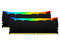 Kit de Memorias DIMM Kingston Fury Renegade RGB, DDR4 PC4-28800 (3600MHz), CL16, 16GB (2 x 8GB). Color Negro.