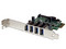 Tarjeta Controladora de bajo perfil StarTech con 4 Puertos USB 3.0, PCI Express, alimentación SATA.