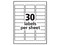 Paquete de etiquetas Avery 5160 con 3000 etiquetas blancas de 2.5 x 6.7cm.