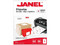 Etiqueta blanca media de 85x102mm, empaque con 600 etiquetas, marca Janel.