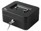 Cajón Electrónico de Dinero Qian QOC-143SK con Bandeja Removible. Incluye 5 Compartimentos para Billetes y Monedas. Material de Acero, Color Negro.
