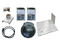 Kit para Adaptar Barrera LED WEJOIN WJDZLED, 2 fuentes de alimentación, 1 Conector para tira LED, 1 soporte de mástil, 1 Cubierta para el soporte y 1 soporte de fijación para fuentes de alimentación.