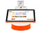 Terminal Clip Stand 2, Doble Pantalla, Wi-Fi, Bluetooth, Chip de Proximidad, Con Impresora Térmica, Android. Color Naranja.