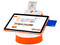 Terminal Clip Stand 2, Doble Pantalla, Wi-Fi, Bluetooth, Chip de Proximidad, Con Impresora Térmica, Android. Color Naranja.