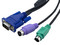Cable D-Link con 3 conectores para teclado, ratón y monitor.
