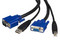 Cable KVM Universal 2 en 1 de VGA/USB a USB tipo B/HD15,  3m. 