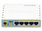 Ruteador MikroTik hEX PoE Lite de 5 puertos Gigabit Ethernet 10/100, Alámbrico, USB, Color Blanco.