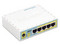 Ruteador MikroTik hEX PoE Lite de 5 puertos Gigabit Ethernet 10/100, Alámbrico, USB, Color Blanco.