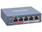 Switch Monitoreable Hikvision DS-3E1105P-EI de 4 Puertos 10/100 Mbps PoE+ y 1 Puerto RJ45 Uplink, PoE Hasta 250 Metros, Conexión Remota desde Hik-ProConnect.