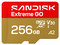 Memoria Sandisk MicroSDXC Extreme GO de 256 GB, Lectura 240 MB/s, Escritura 160 MB/s.